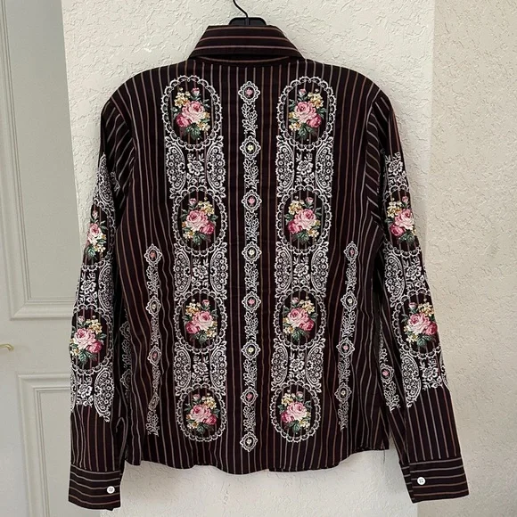 Floral Embroidered Brown Blouse - Picture 6 of 15